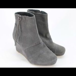 Toms Grey Wedge Booties